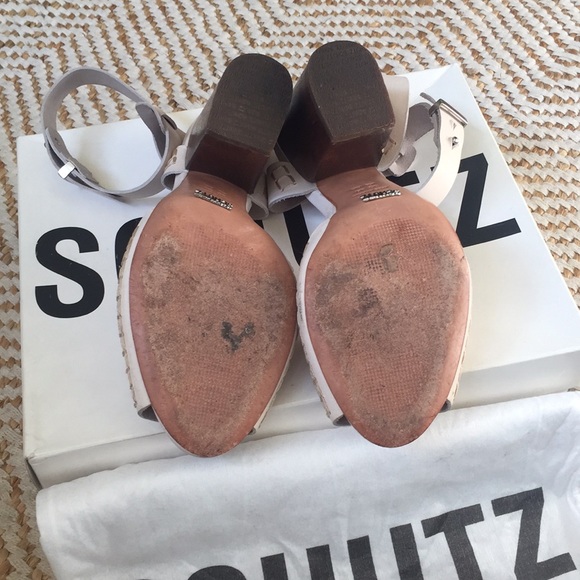 Schutz Ervinia Ankle Strap Heels with Wooden Heel - Picture 5 of 7